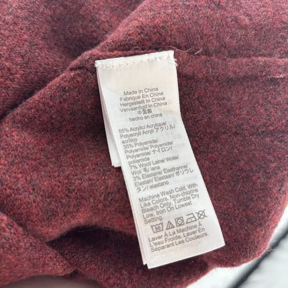 J. Crew Burgundy Extra Soft Yarn Crewneck Pullover Sweater